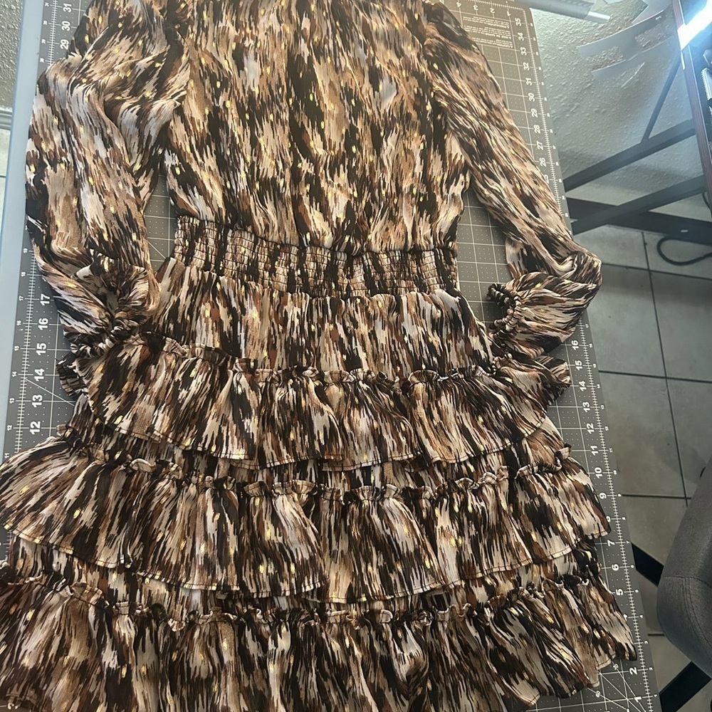 MSK Abstract Pattern Long Sleeve Dress